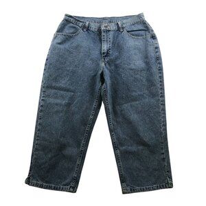 Vintage Lee Riders Women's Capri Jeans 14M High Rise Sequined Cropped Casual Y2K